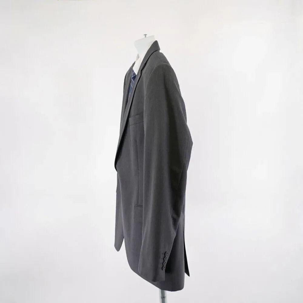 Stafford Wool Blend Classic Fit Gray Travel Suit Jacket 44L Or Slim 46L 2 Button